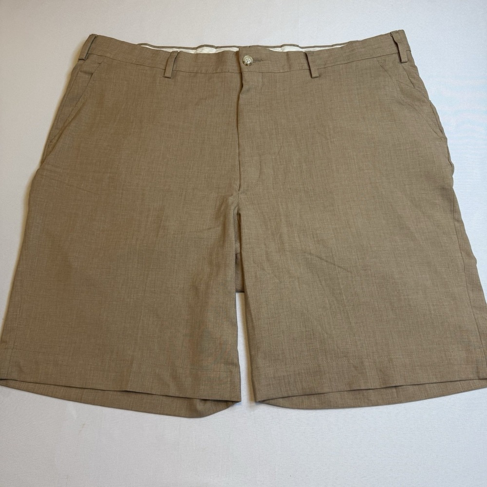 Tom James Dress Shorts Men 40 Flat Front Regular Fit Tan‎ Lightweight Chino